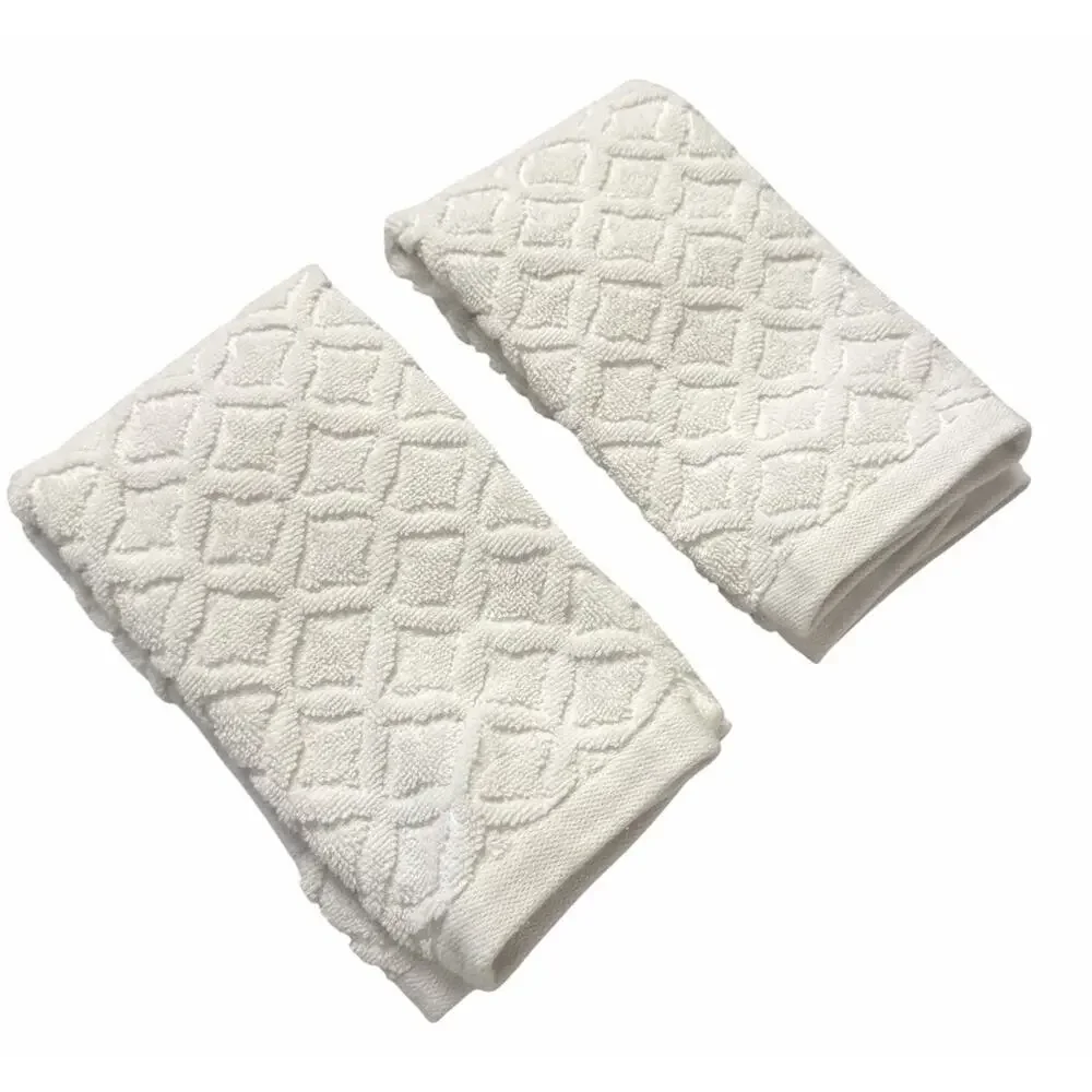 SET Bianca Jacquard Ladybug Fingertip Hand Towels Embroidered Portugal RETIRED